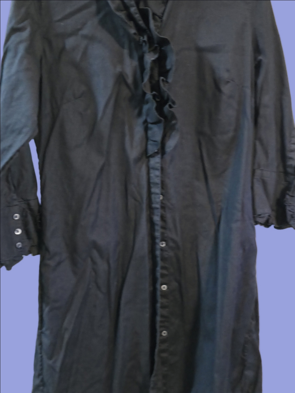 4/$67 Deal! Gap Navy Button-Down Dress with Ruffle Placket